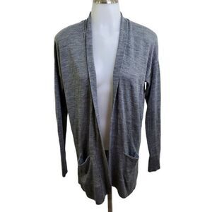 Loft Sweater XS Cardigan Gray Open Front Long Slee